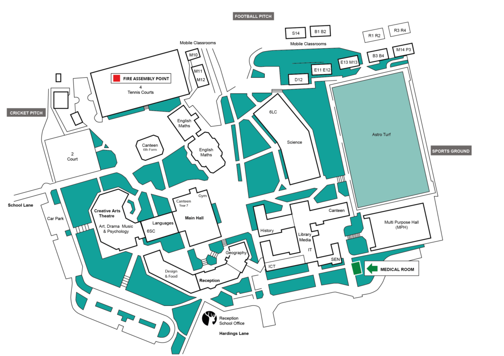 Gillingham School, Dorset Map